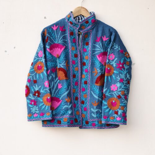 Garden Vibe Cotton Slub Suzani Jacket
