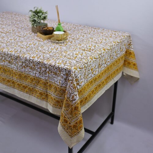 Phoolwari Cotton Hand Block Print Table Cover