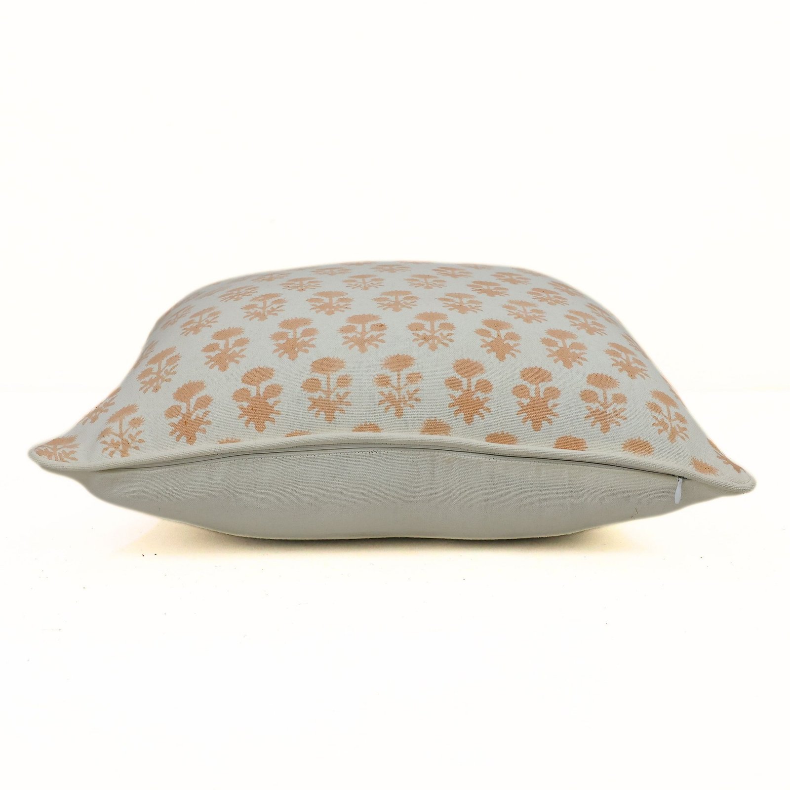 Soft Peach Hand Block Printed Cotton Canvas Hand Block Printed Cushion Cover - Image 5