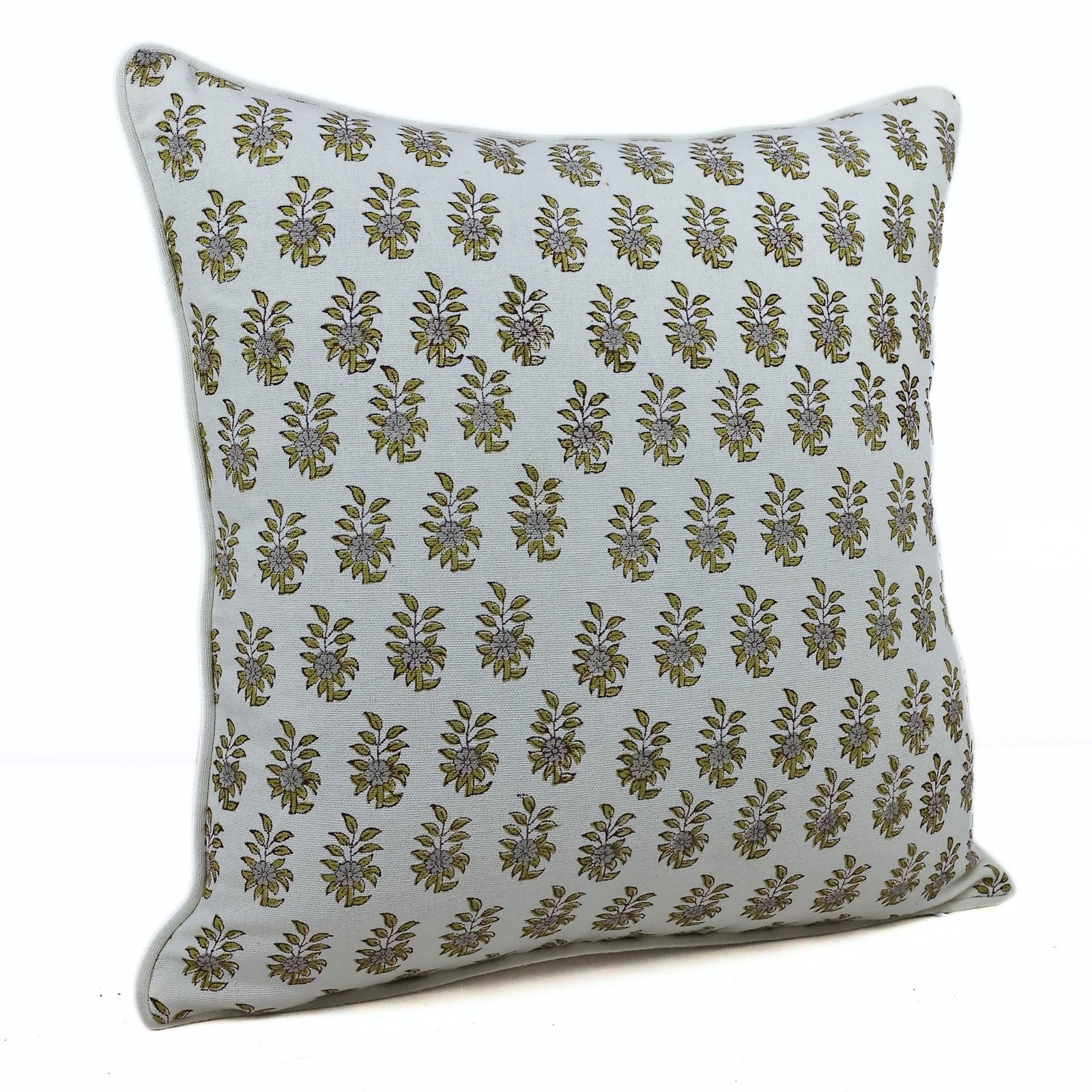 Phool Bagh Hand Block Printed Cotton Canvas Cushion Cover In Multicolor - Image 4
