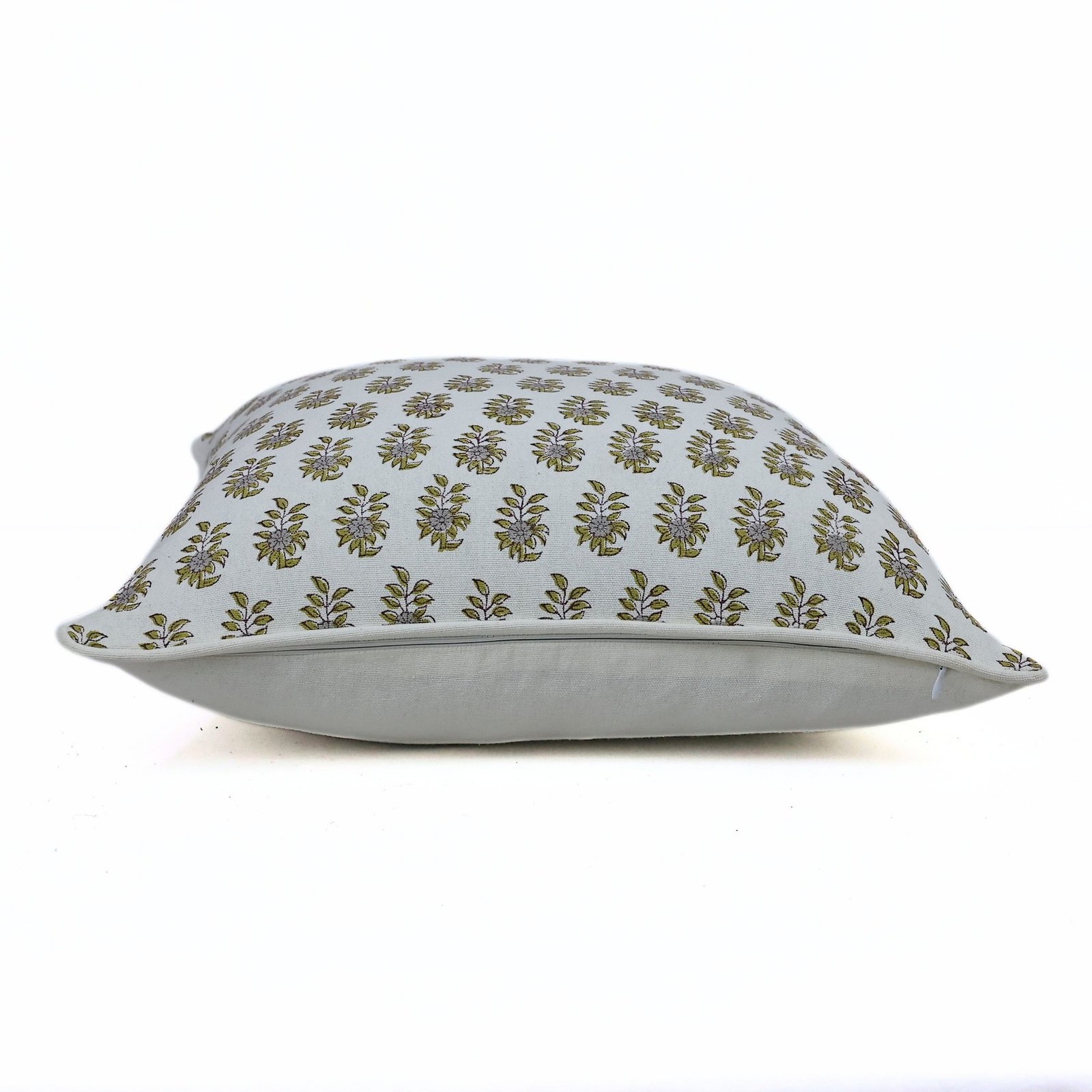 Phool Bagh Hand Block Printed Cotton Canvas Cushion Cover In Multicolor - Image 5