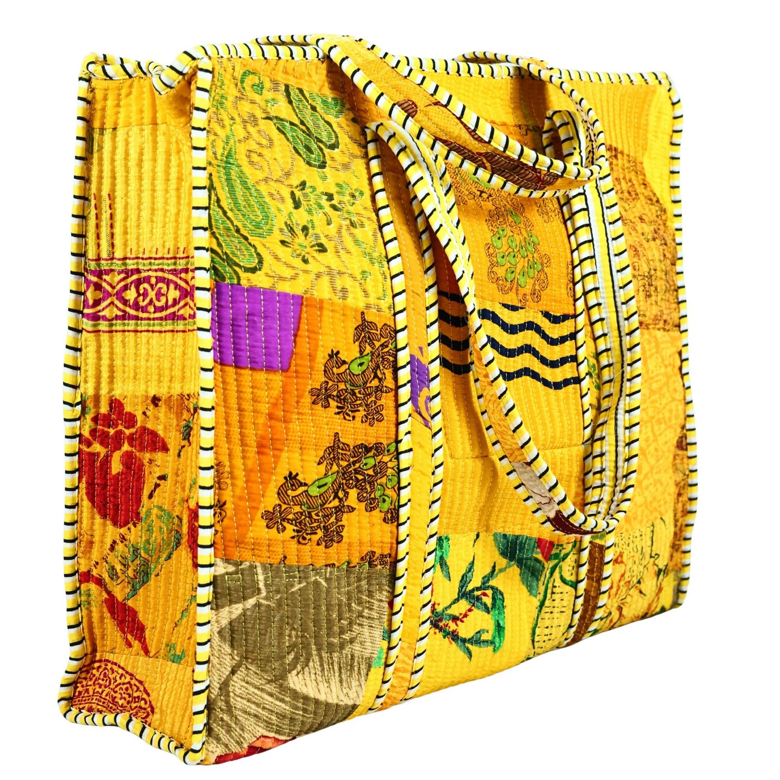 Patchwork Heritage Screen Printed Cotton Tote Bag - Image 3