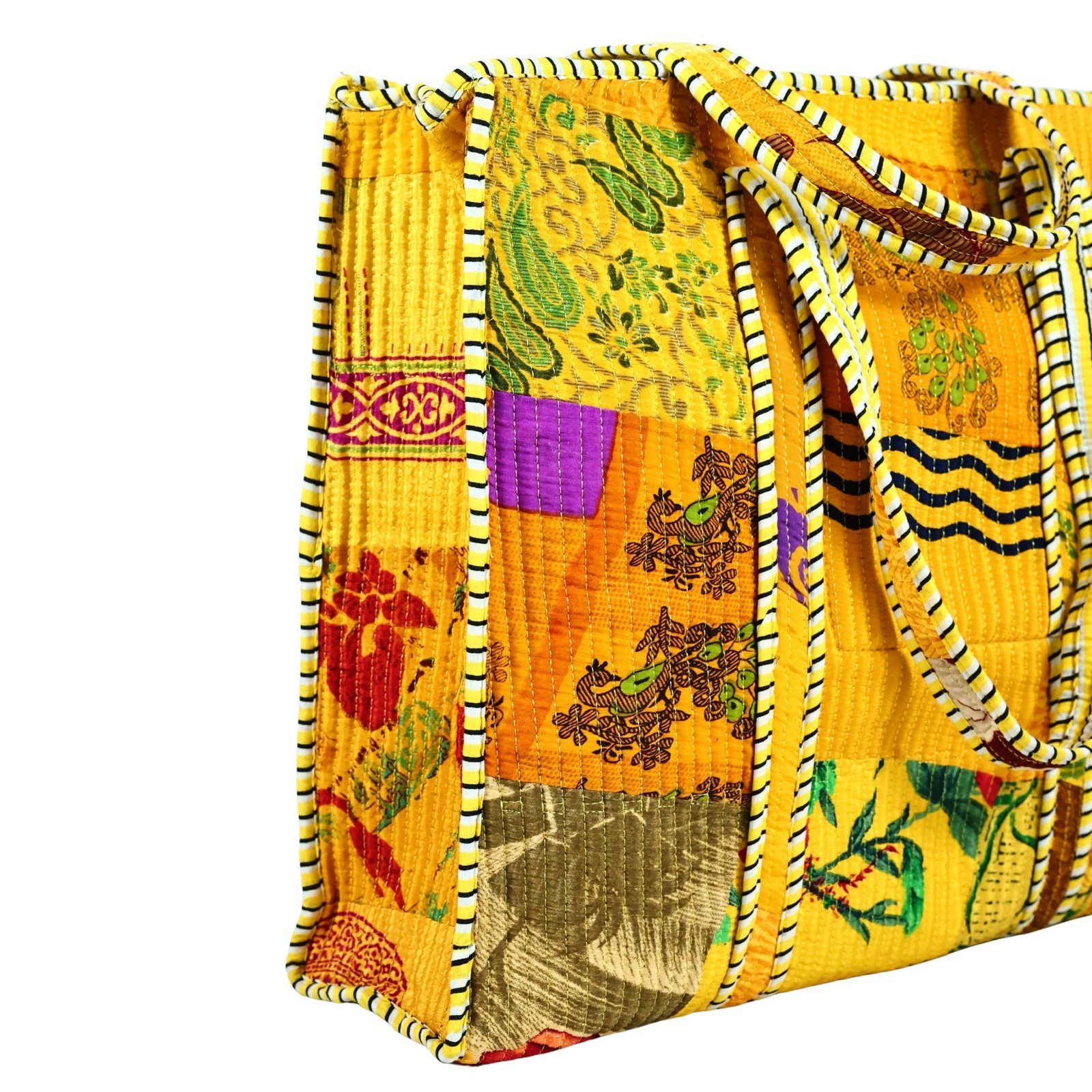 Patchwork Heritage Screen Printed Cotton Tote Bag - Image 4