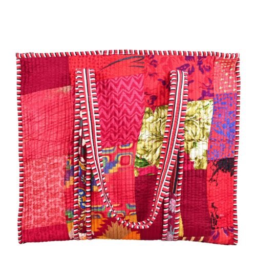 Patchwork Vibe Tote Screen Printed Cotton Tote Bag