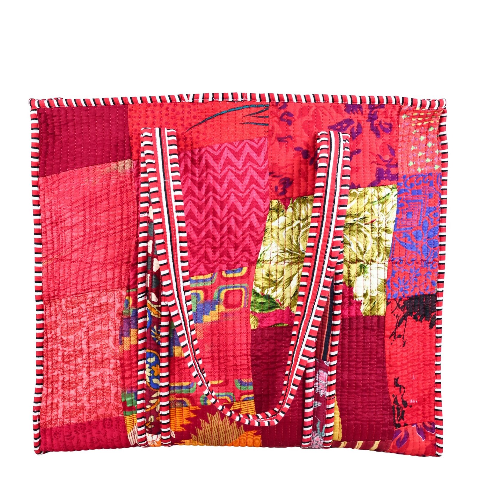 Patchwork Vibe Tote Screen Printed Cotton Tote Bag