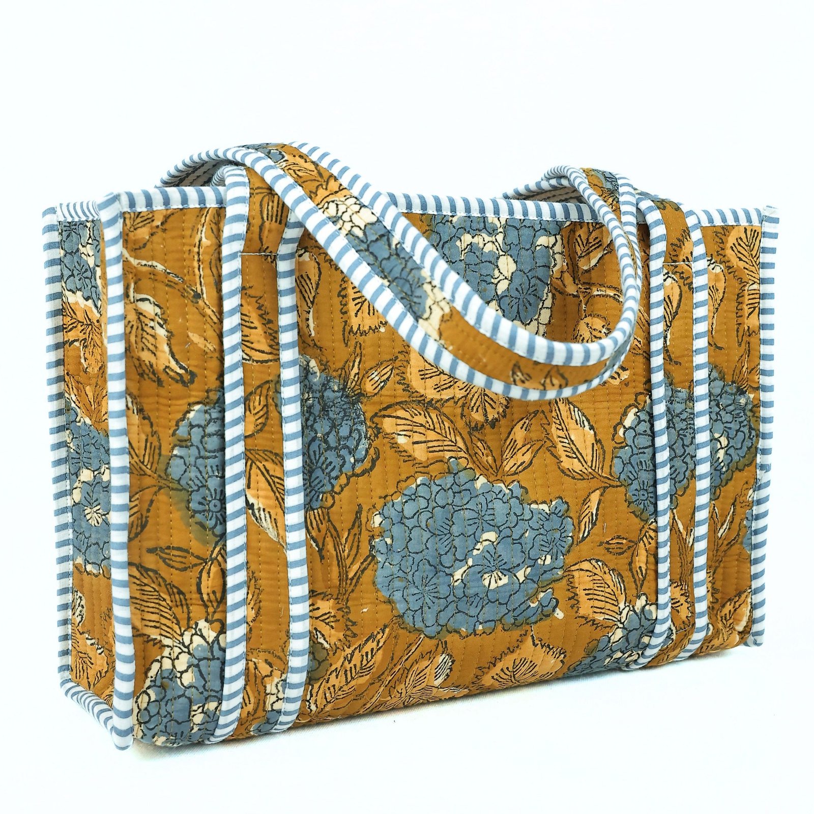 Daily Use Cotton Tote Block Printed Floral Tote Bag - Image 3