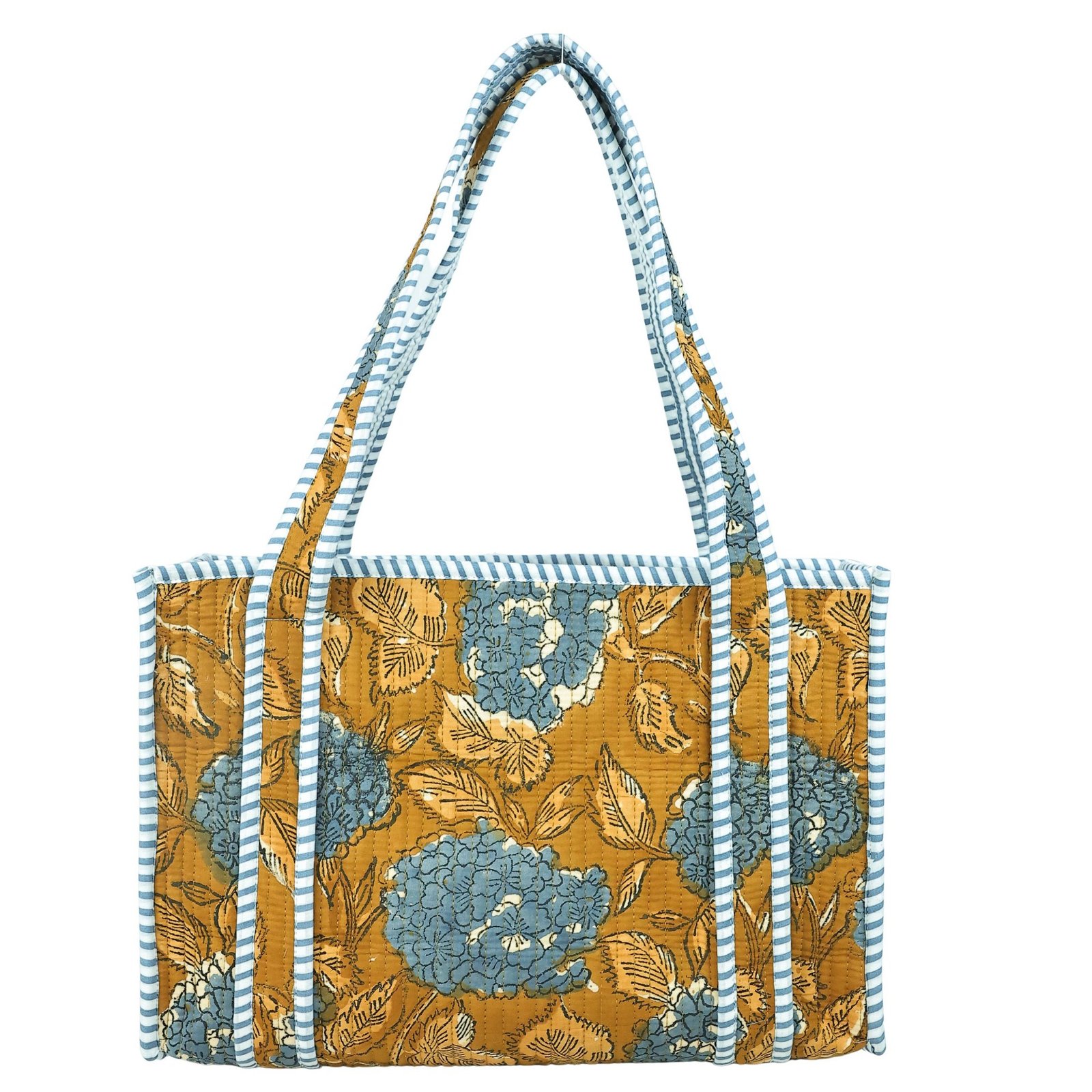 Daily Use Cotton Tote Block Printed Floral Tote Bag - Image 4