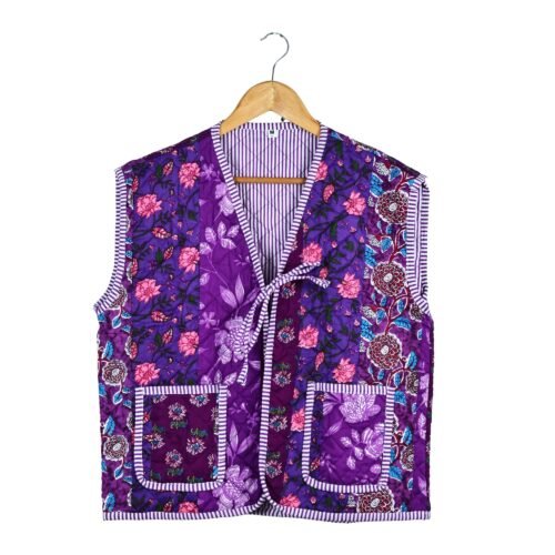 Rooh-e-Rang Patchwork Style Cotton Quilted Jacket For Outgoing