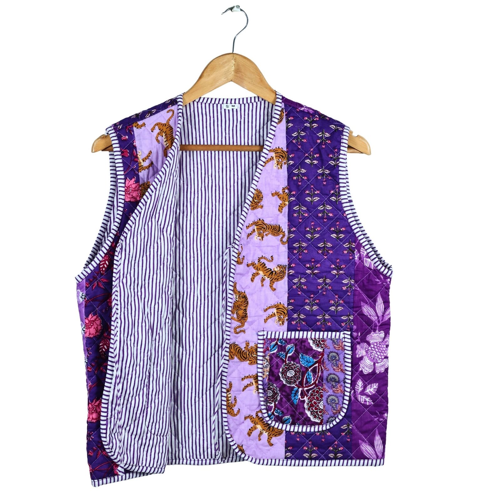 Classic Patchwork Style Cotton Quilted Jacket For Outgoing - Image 4