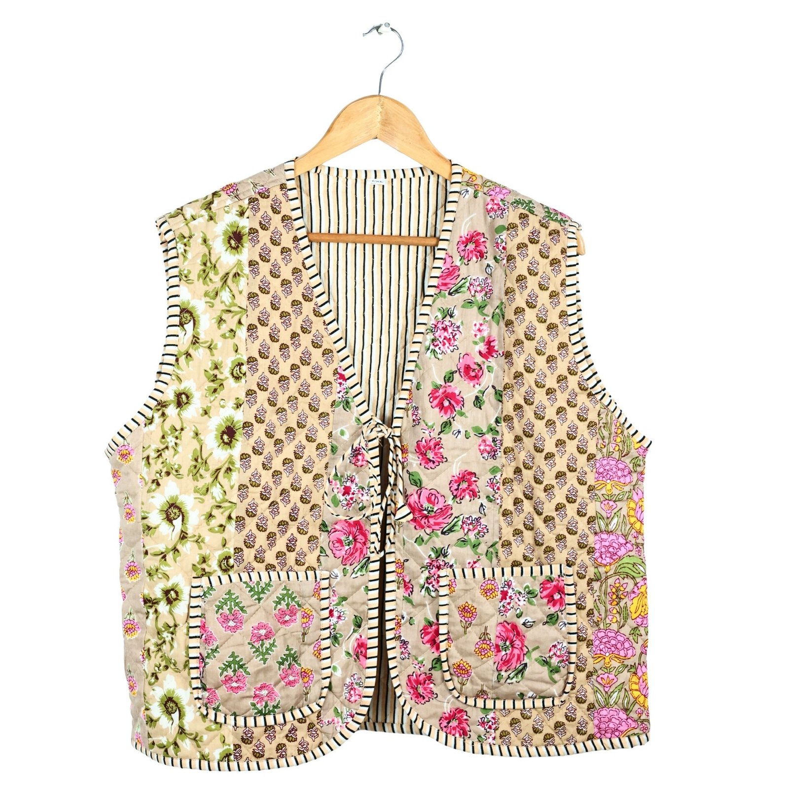 Timeless Patchwork Style Cotton Quilted Jacket For Outgoing - Image 2