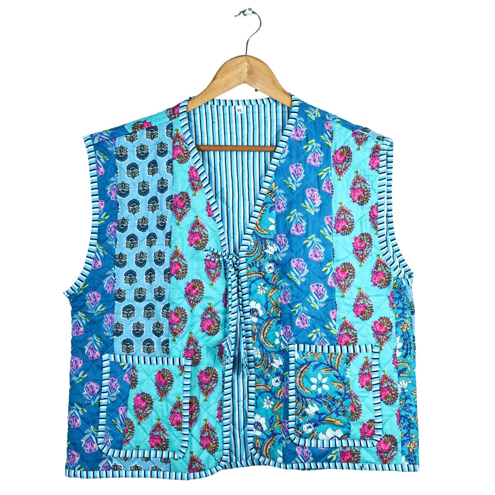 Evergreen Patchwork Style Cotton Quilted Jacket For Outgoing - Image 3