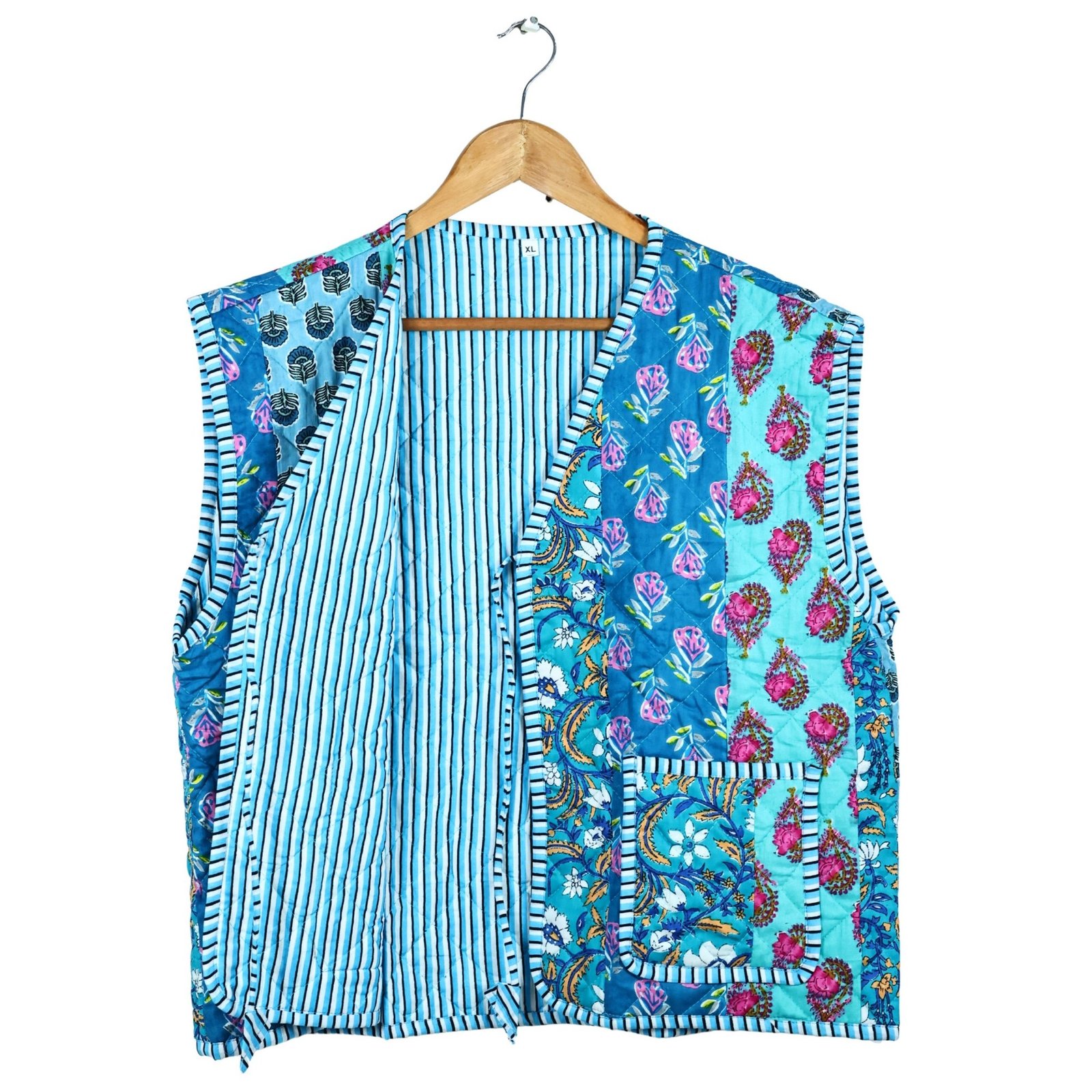 Evergreen Patchwork Style Cotton Quilted Jacket For Outgoing - Image 5