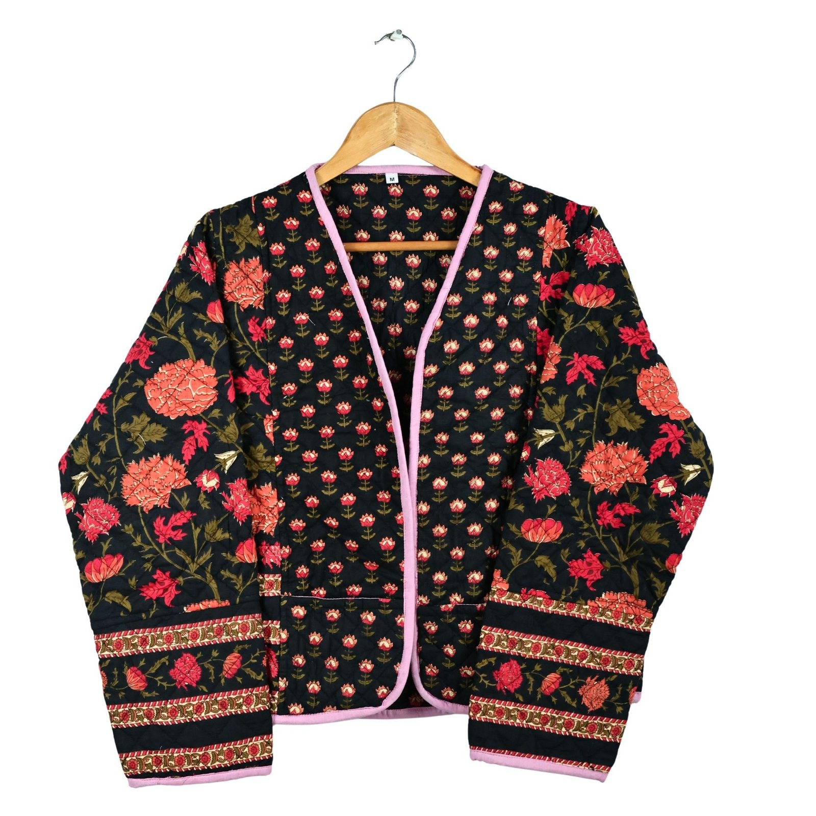 The Divine Patchwork Style Cotton Quilted Jacket In Blue & Multicolor - Image 2