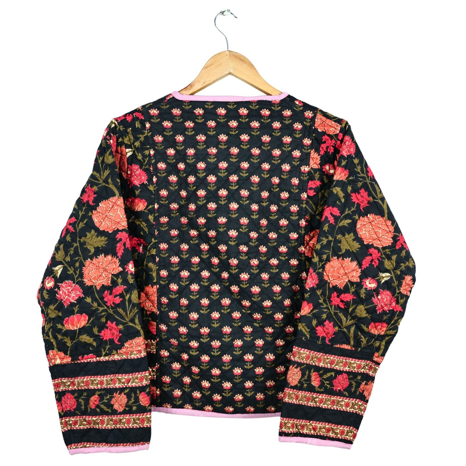 The Divine Patchwork Style Cotton Quilted Jacket In Blue & Multicolor - Image 3