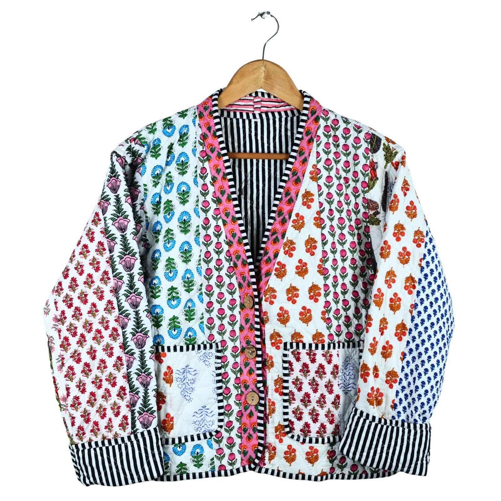 Sophisticated Patchwork Style Cotton Quilted Jacket In Multicolor - Image 2