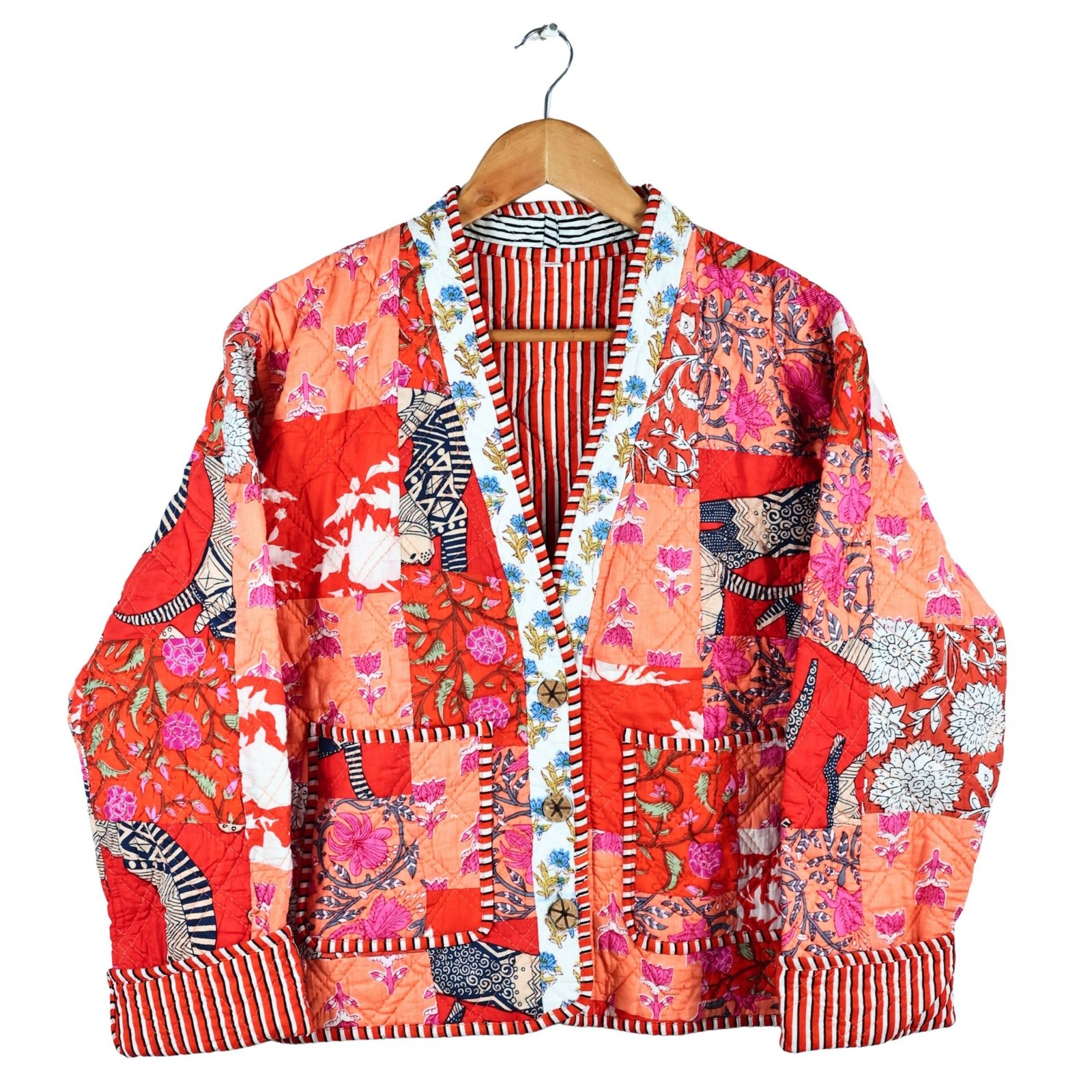 beautiful without being too fancy Patchwork Style Cotton Quilted Jacket - Image 2