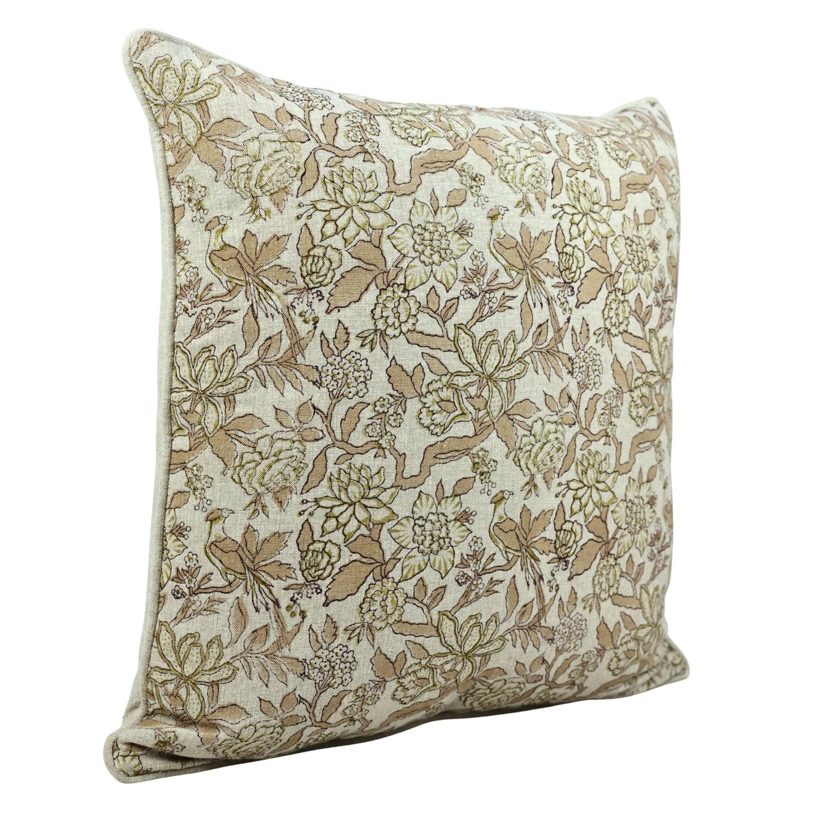 Gulnaar Garden Block Printed Cotton Canvas Cushion Cover - Image 3