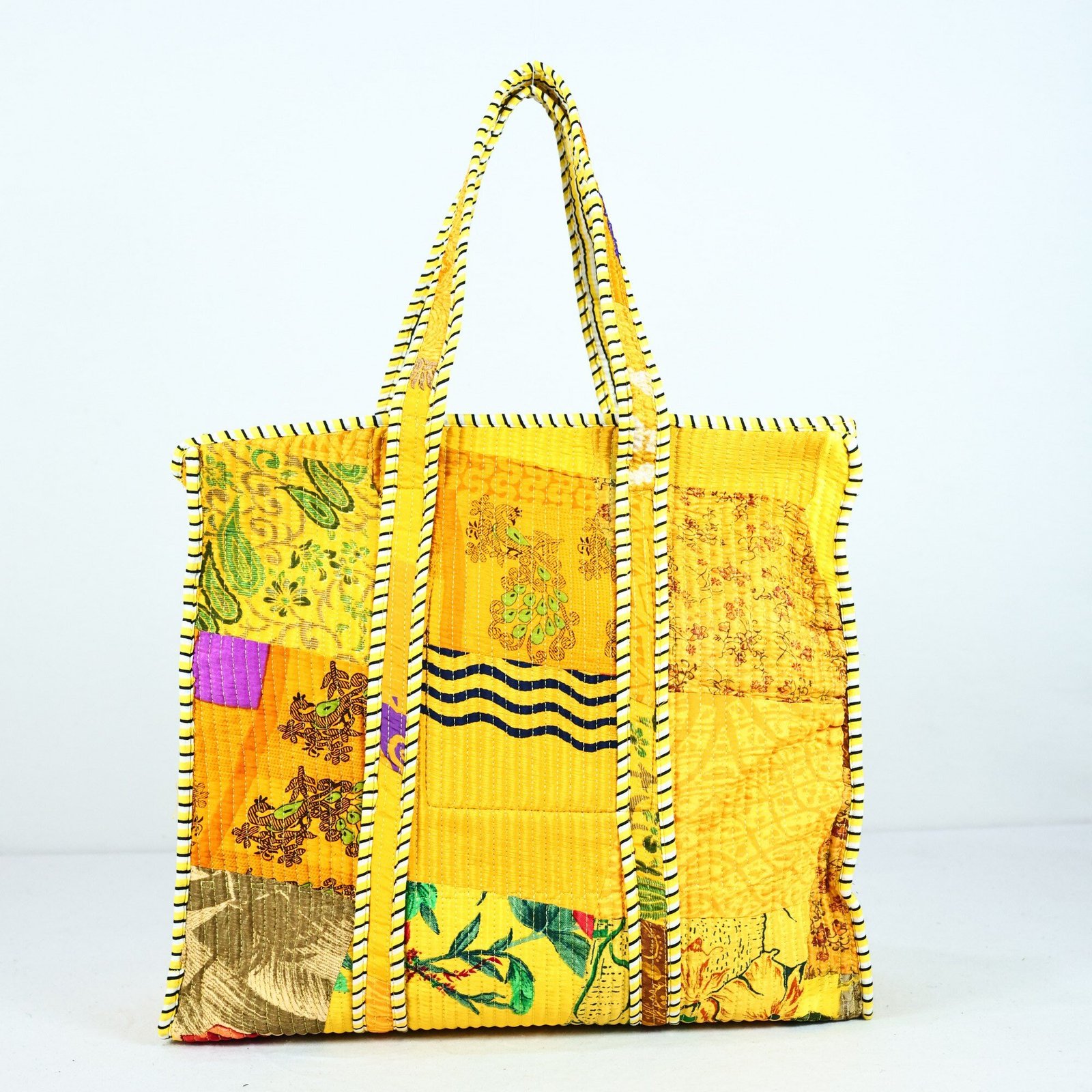 Patchwork Heritage Screen Printed Cotton Tote Bag - Image 3