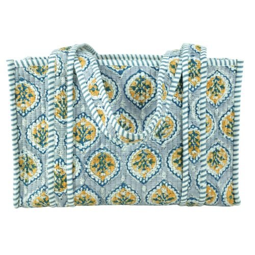 Floral Cotton Block Printed Tote Bag