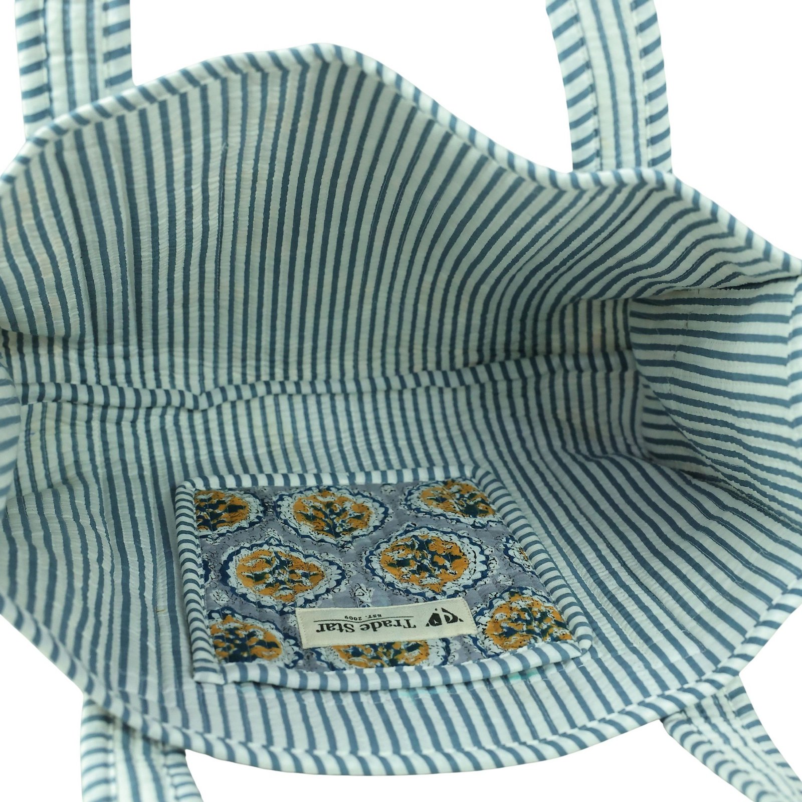 Floral Cotton Block Printed Tote Bag - Image 5