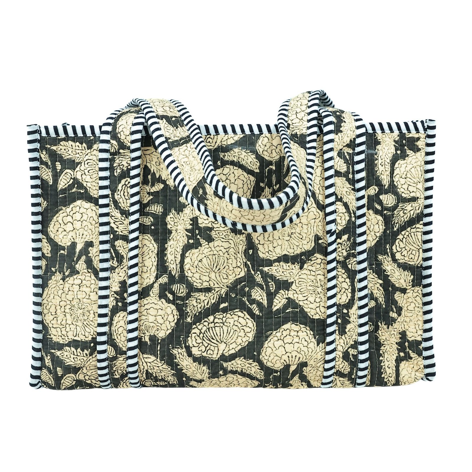 Floral Beauty Block Printed Tote Bag