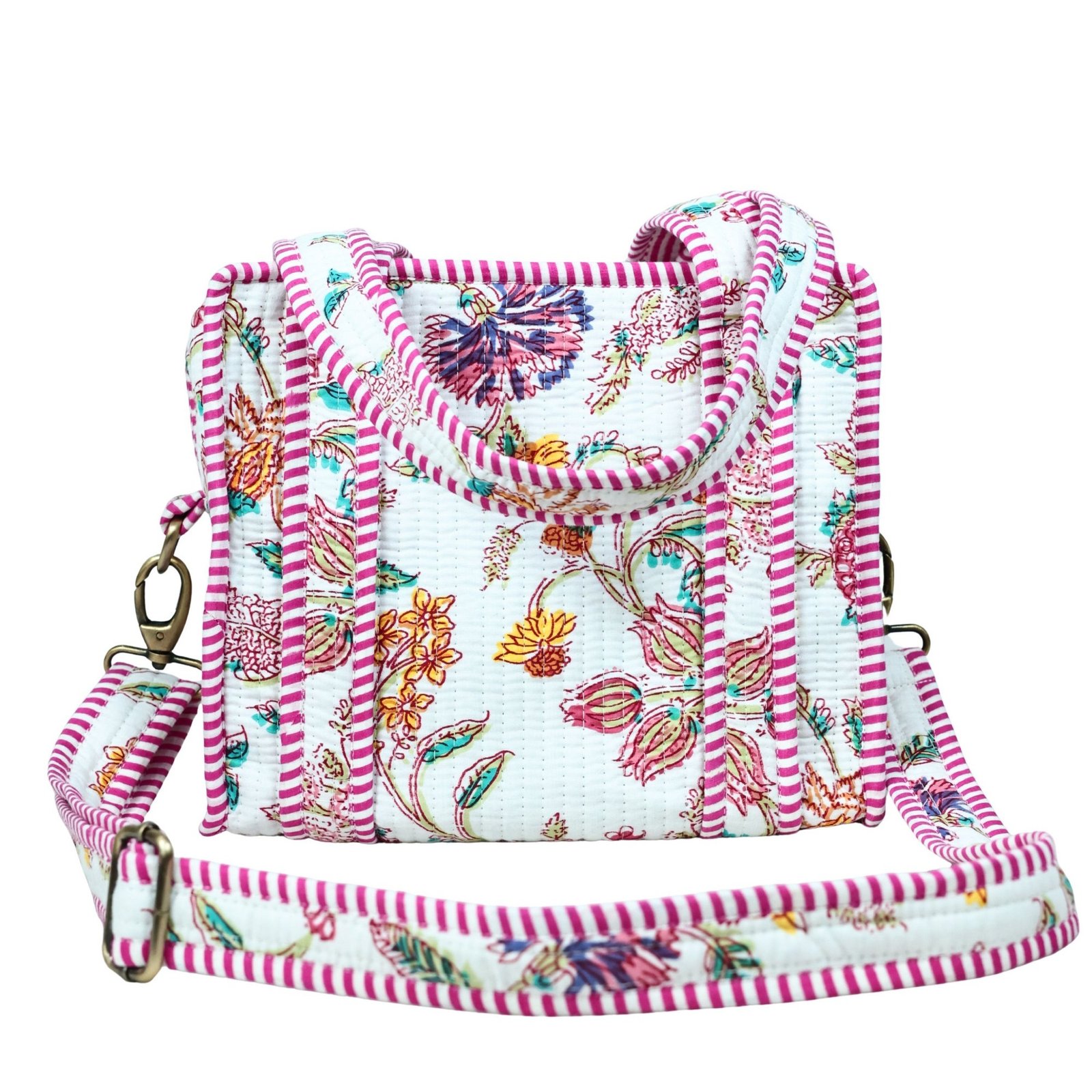Grace & Glow Hand Print Cotton Quilted Mini Sling Tote Bag - Image 2