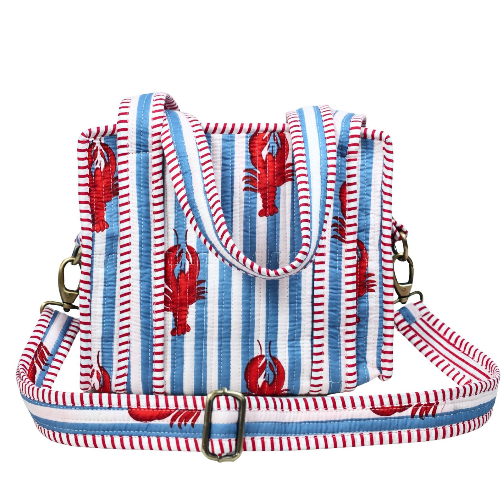 Classy Hand Print Cotton Quilted Mini Sling Tote Bag - Image 2
