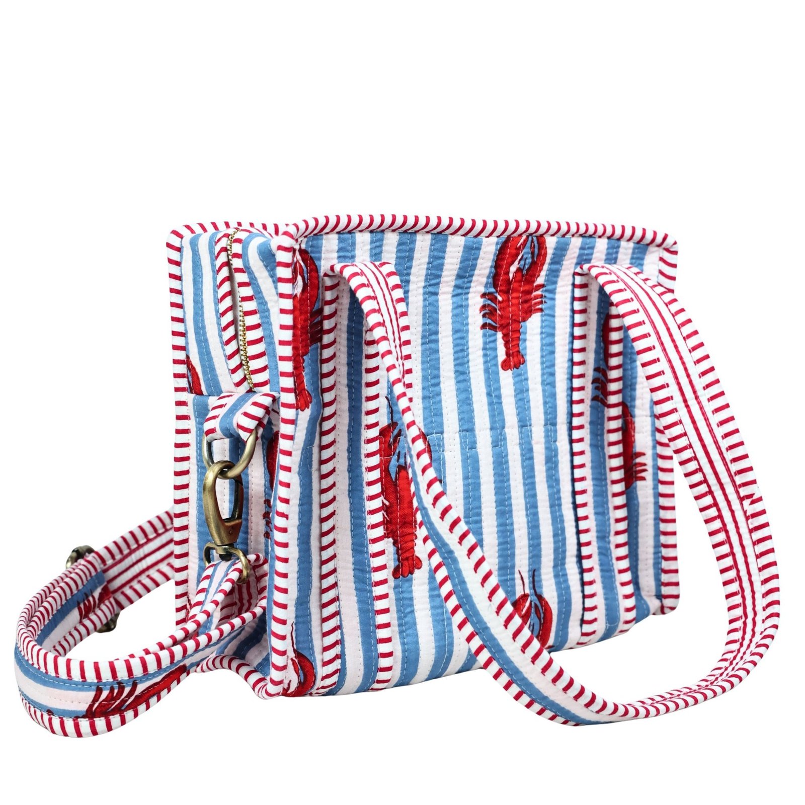 Classy Hand Print Cotton Quilted Mini Sling Tote Bag - Image 3