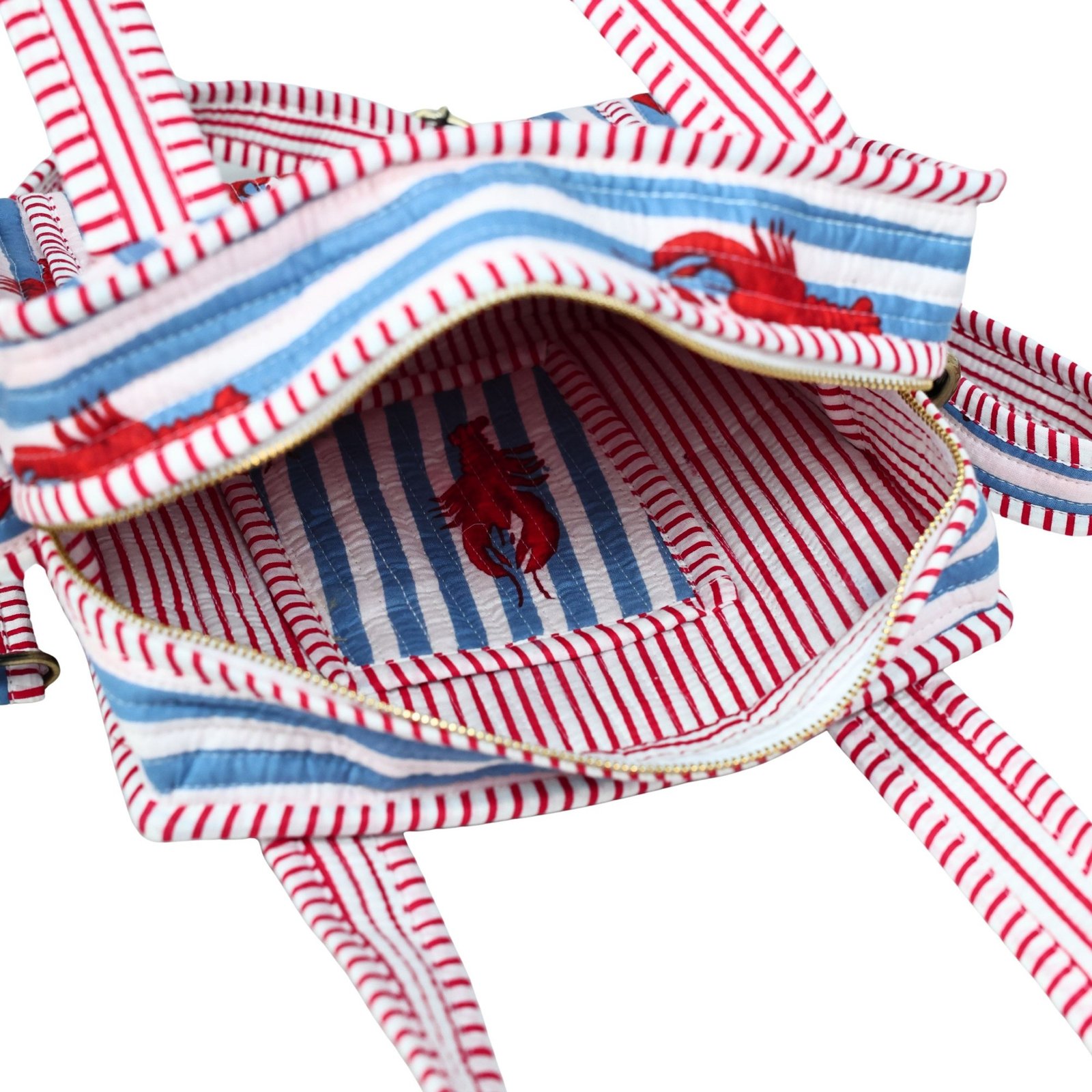 Classy Hand Print Cotton Quilted Mini Sling Tote Bag - Image 6
