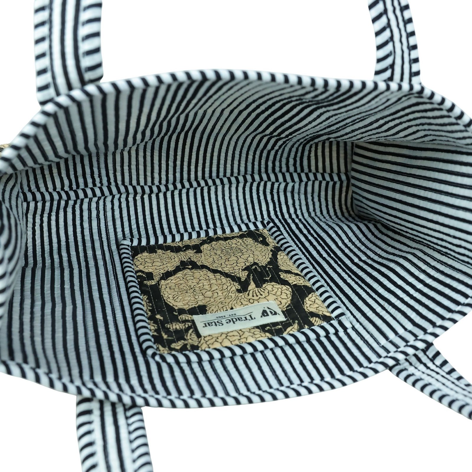 Floral Beauty Block Printed Tote Bag - Image 5