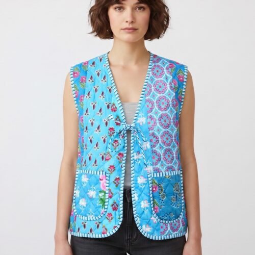 Signature Patchwork Style Cotton Quilted Jacket For Outgoing