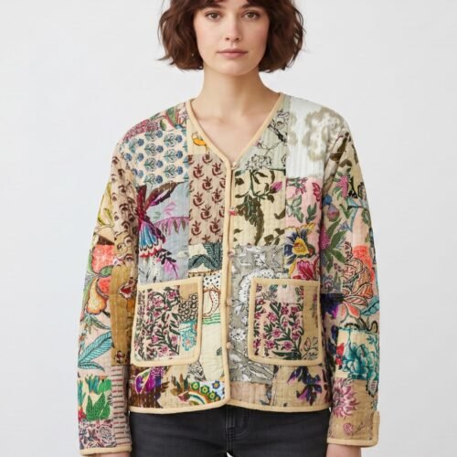 Dream Patch Style Cotton Quilted Jacket In Multicolor